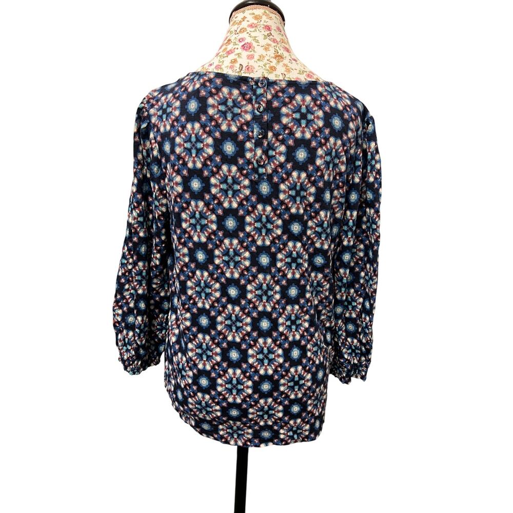 🌸 NEW FatFace Blue Kaleidoscope Print Blouse Size 14 UK US 10 EU 42 - Picture 3 of 6